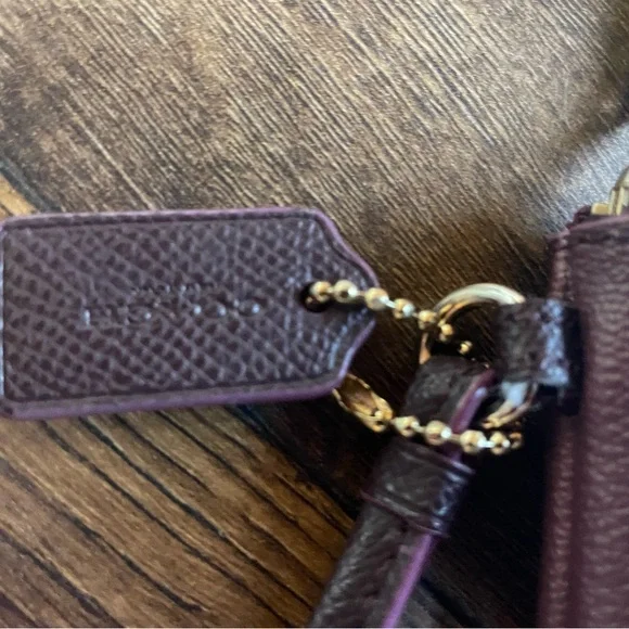 Coach Burgundy Wristlet with Floral Design - Picture 4 of 5